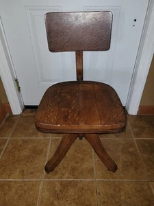 Antique Heywood Wakefield Swivel Office Banker Chair Antique Industrial H.B. & W - Picture 1 of 16