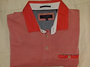 Ted Baker Short Sleeve Polo Shirt Mens 5 XL Red - Picture 1 of 7