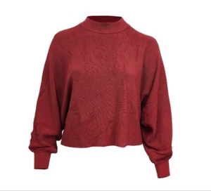 HoodLamb Women's Merlot Mock Collar Hemp Sweater 420 NWT - Picture 1 of 1