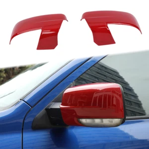2PCS Mirror COVERS For 2013-2018 Dodge Ram W/Bottom Turn Signal Hole FLAME RED - Picture 1 of 9
