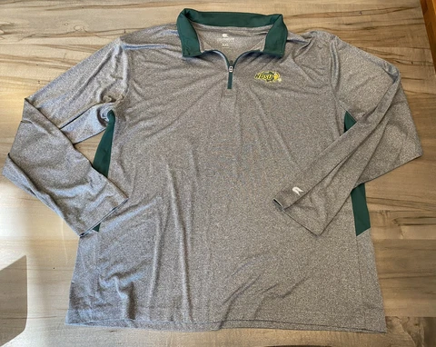 North Dakota State University Men’s XXL NDSU Bison 1/4 Zip Gray, EUC Cover