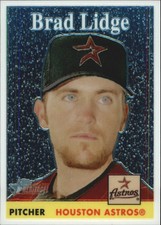 2007 Topps Heritage Chrome Houston Astros Baseball Card #THC39 Brad Lidge /1958