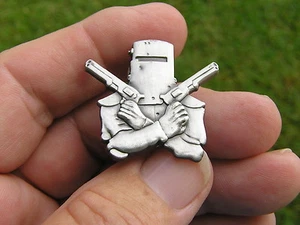NED KELLY LAPEL PIN ANTIQUE SILVER BADGE *Limited Edition Suit Harley Davidson - Picture 1 of 3