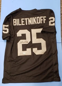 Fred Biletnikoff Autographed Custom Black Jersey Signed Tristar COA QR Code - Picture 1 of 3