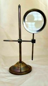 Magnifying Glass Vintage Adjustable Stand Magnifier Solid Brass Desktop Gifts