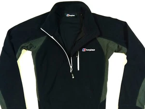 MEN'S BLACK BERGHAUS LIGHTWEIGHT HALF ZIP FLEECE JACKET SIZE: SMALL (S) - Picture 1 of 10