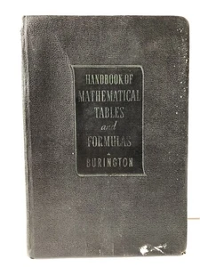 Handbook of Mathematical Tables and Formulas, Richard Stevens Burlington 1941 - Picture 1 of 8