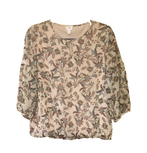 Dress Barn Damen Langarm Oberteil Bluse geblümt Gr. XS - Bild 1 von 8