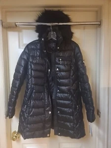 Gallery New York womens black black winter long parka coat new sz m - Picture 1 of 7