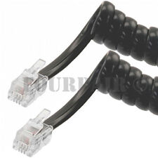 12ft Coiled 3ft Quality Telephone Handset Cord Phone Coil Cable 4p4c Black