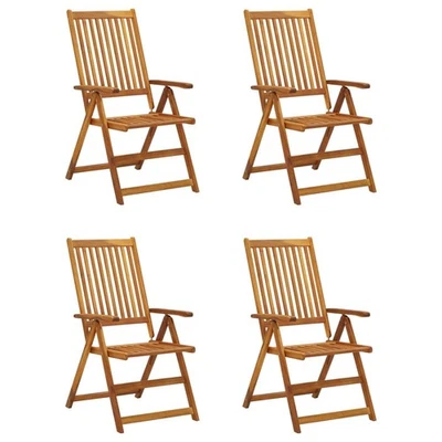 Juego de 4 sillas de jardín de madera maciza de acacia azul real, 100 % poliéster vidaXL Foto 1 de 4