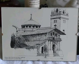 Impresión de dibujo de colección enmarcada 5x7 de Mission San Francisco de Asís por David Allaun - Imagen 1 de 4