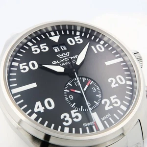 Glycine GL0363 Airpilot Dual Time 44mm Black Dial Stainless Steel Watch - Picture 1 of 9