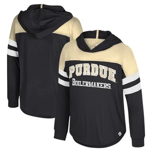Girls Youth Colosseum Black Purdue Boilermakers Reflection Hoodie Long Sleeve - Picture 1 of 3