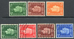 (182) 7 sehr gute 1937 GVI SEITENWASSERZEICHEN 4 GEBRAUCHT, 3 M.POSTFRISCH SG462a - 466a - Bild 1 von 2