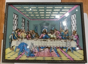 Seltenes Abendmahl 40er Jahre Reflect-To-Light, Pat. Crestline Prod. Andover Oh 12x16" - Bild 1 von 10