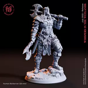 3D Printed - Resin - Human Barbarian - Miniatures - Flesh Of Gods - Picture 1 of 1