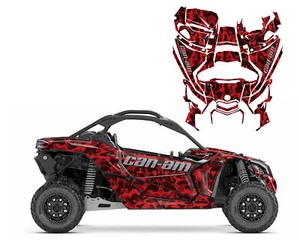 Kit de calcomanías gráficas Can am Maverick X3 24 mil rojo azul bape camuflaje mono de baño - Imagen 1 de 6