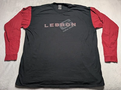 Vintage Nike LeBron James Long Sleeve Shirt Black Red 3XL Basketball Classic Y2K - Image 1 of 4