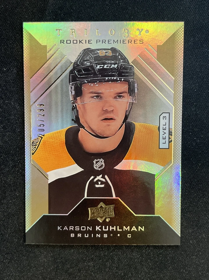19-20 UD Trilogy Hockey Rookie Premiers Level 3 Karson Kuhlman /299 - Image 1 of 2