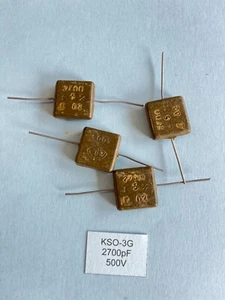Capacitor KSO-3G (КСО-3Г) 2700pF/500V Silver Mica, Soviet NOS, lot of 4 pcs - Afbeelding 1 van 1