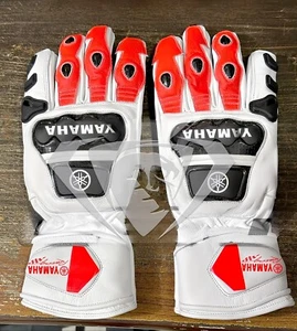 Yamaha Motorcycle Motorbike Racing Leather Gloves - Picture 1 of 2