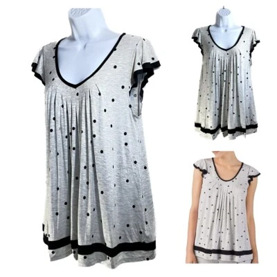 NWOT Ellen Tracy Women's S Yours to Love Short Sleeve Top 8415331 Grey $40 - Image 1 of 4