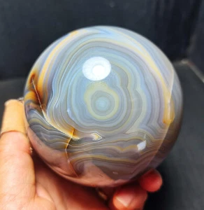 RARE 826g Natural Polished Banded Agate Sphere Ball Meditation/Healing YWD926 - Picture 1 of 14