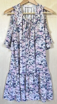 Amanda Uprichard Sz Small Cold Shoulder Blouson Dress Womens Multicolor - Image 1 of 4