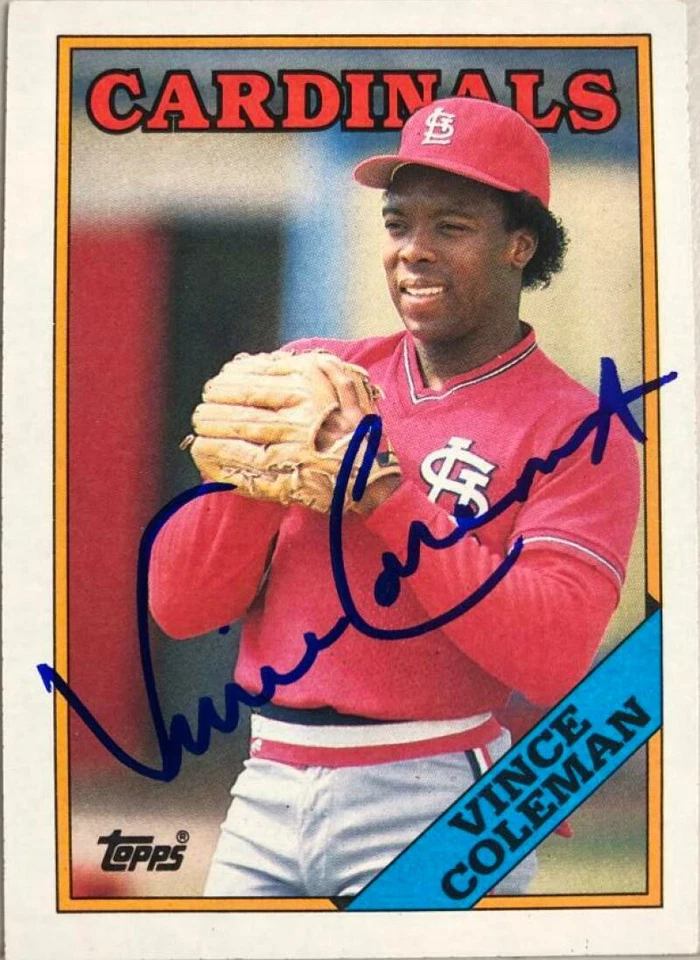 Vince Coleman Autografiado 1988 Topps #260 Foto 1 de 1