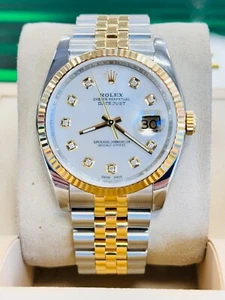 Rolex Datejust 36mm 116233 Jubilee Steel 18k Yellow Gold Custom MOP Diamond Dial - Picture 1 of 9
