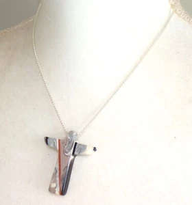 Sobral Lagrima Marbled Christ Redeemer Artist Made Pendant Sterling Necklace - Picture 1 of 5