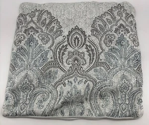 Funda de almohada Tahari gris azulado blanco cachemir 20 pulgadas algodón 18x18" - Imagen 1 de 4