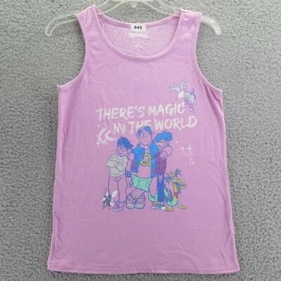 Disney Pixar Onward Girls Tank Top Pink There's Magic In The World Scoop XL New - Image 1 of 4