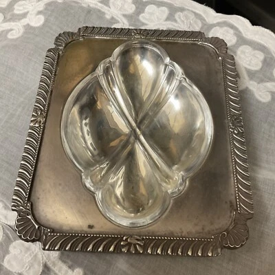 Soporte para plato de caramelo de vidrio SP reproducción Sheffield Lipman Brothers años 20 Foto 1 de 4