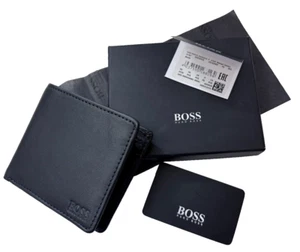 Cartera de cuero plegable Hugo Boss, nueva en caja - Imagen 1 de 3