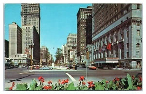 Postal de Washington Blvd mirando hacia el norte desde Michigan Ave en Detroit MI - Imagen 1 de 2