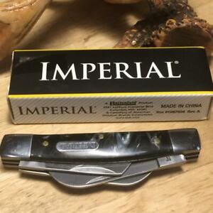 Imperial Schrade Black Swirl Congress 3 1/2" Pocket Knife IMP17CON