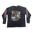 Vtg Dixie Pride Biker Skeleton w/ Revolver Graphic Black Shirt Adult Size XL