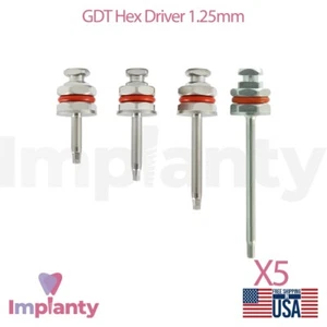 5x GDT Hex Driver 1.25mm Acero Inoxidable Inserción y Apriete Herramienta Dentista - Imagen 1 de 5