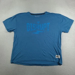 Under Armour Shirt The Rock Disrupt Dwayne Johnson Blue Tee Size XL Basic - Picture 1 of 10