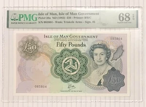 Isle of Man 50 Pounds 1983 P-39a UNC PMG 68 - Picture 1 of 2