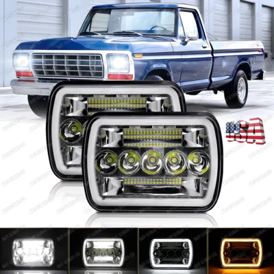 Faros LED de 7X6" para Ford Ranger 1983-1988 señal de giro DRL ojos de ángel Foto 1 de 4
