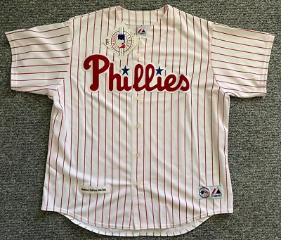 Vintage Majestic Authentic Philadelphia Phillies Button-Up Jersey Pinstripes NWT - Image 1 of 2