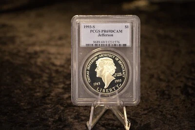 1993-S Jefferson Silver Dollar Commemorative PCGS PR-69 DCAM - Image 1 of 4