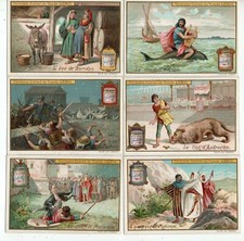 LIEBIG  S 756   F 758  C/SET  ' FAMOUS ANIMALS IN HISTORY  1 ' V/G. COND.FRENCH