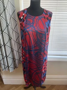 DKNY Silk Geometric Print Summer Dress Size 6 Fits UK 12 - Picture 1 of 9