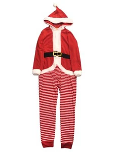 Womens Plush Red Santa Claus Hoodie Christmas Pajama Sleeper Union Suit - Picture 1 of 2