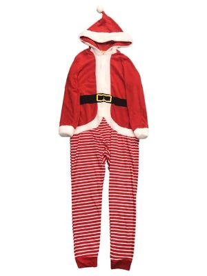 Womens Plush Red Santa Claus Hoodie Christmas Pajama Sleeper Union Suit - Изображение 1 из 2