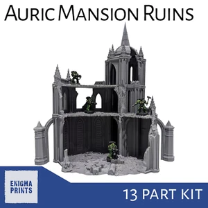 Gothic City Mansion Ruinen #2 | 28 mm 3D-gedrucktes Gelände & Landschaft für Wargaming - Bild 1 von 8